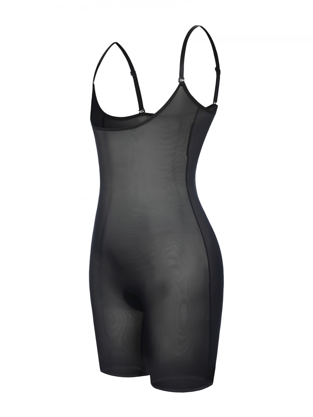 Black Removable Straps Mesh Full Body Shaper Curve Smoothing