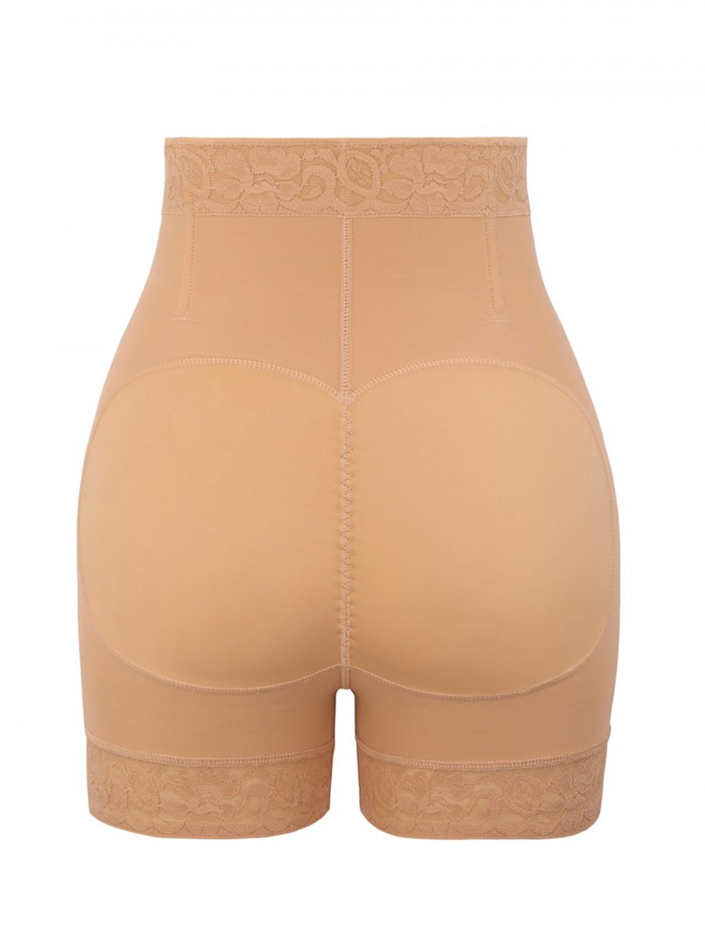 Deep Nude Butt Lifter With Front Zipper Lace Trim Smooth Abdomen