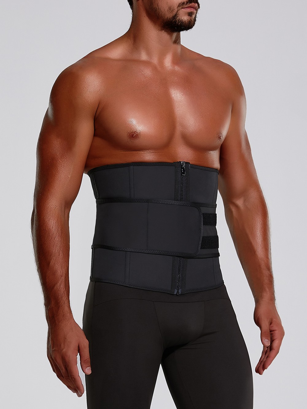 Black Big Size Latex Waist Trainer 7 Steel Bones For Training