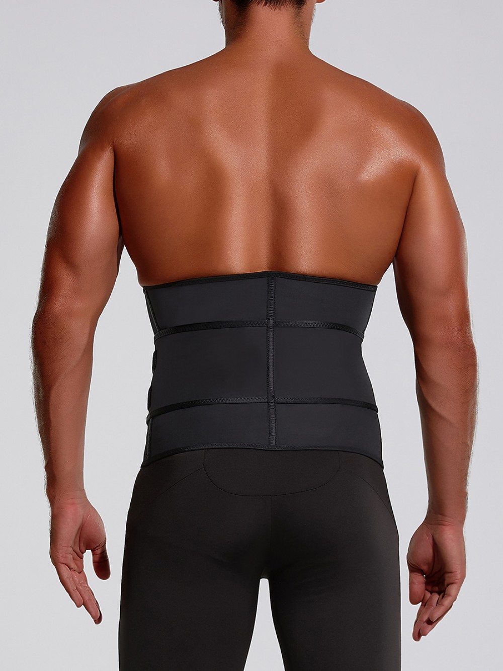Black Big Size Latex Waist Trainer 7 Steel Bones For Training