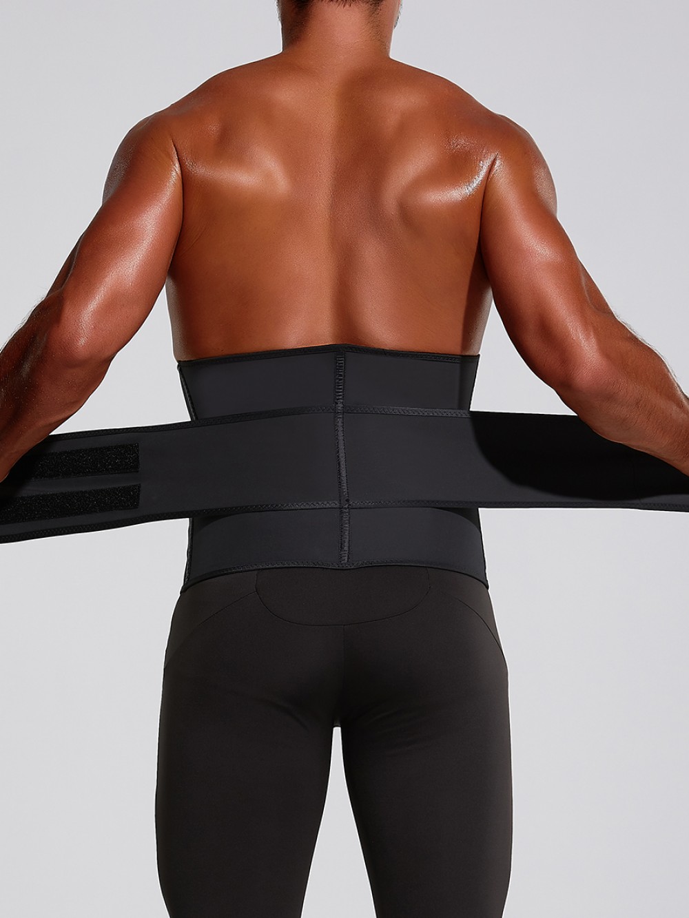 Black Big Size Latex Waist Trainer 7 Steel Bones For Training