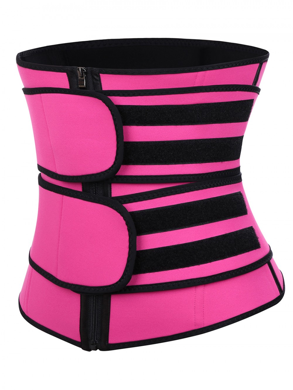 Rose Red Neoprene Sauna Waist Trainer Double Belts Plus Size
