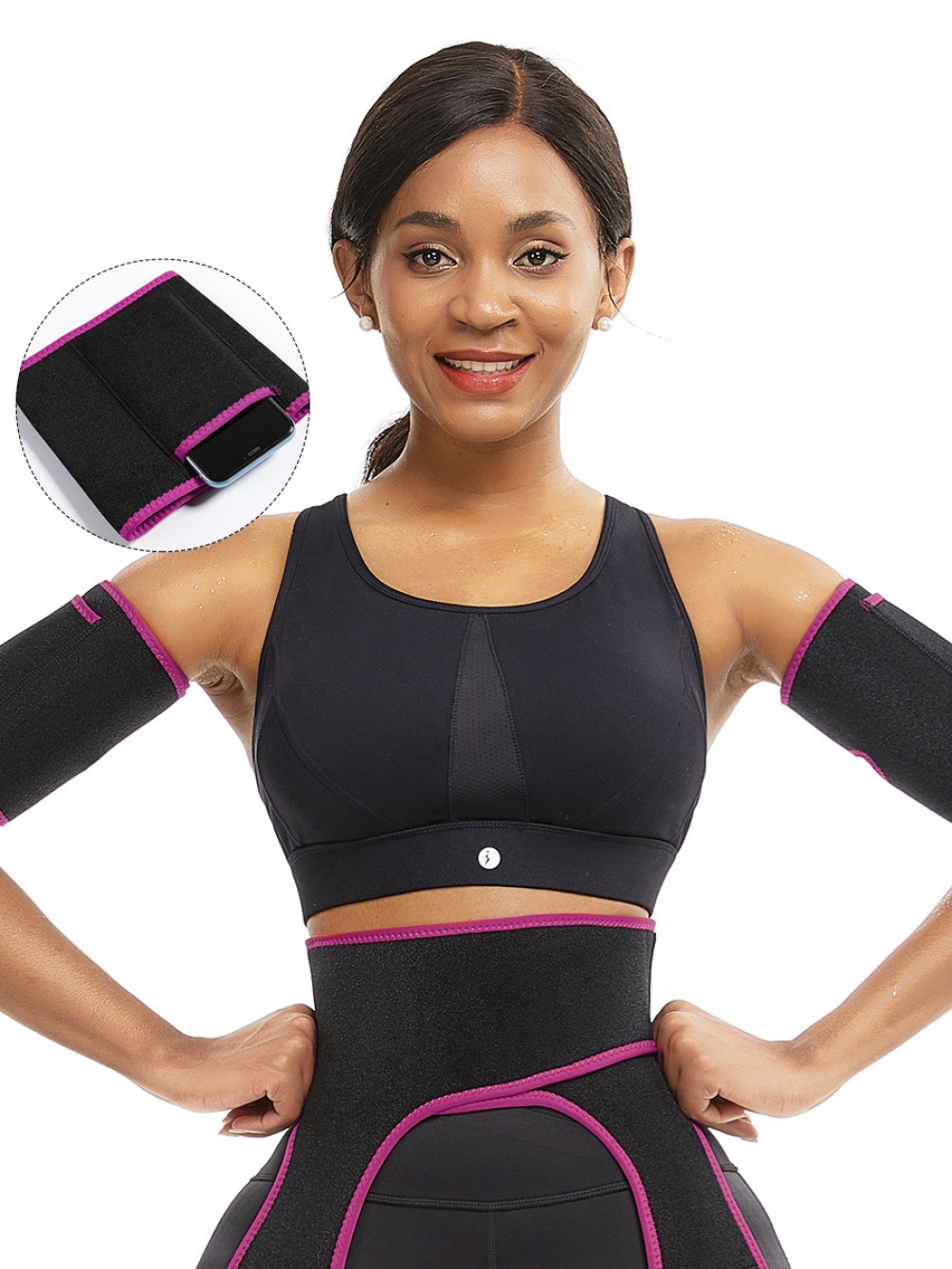 Rose Red Neoprene Two Pieces Sticker Best Arm Shaper Slimmer