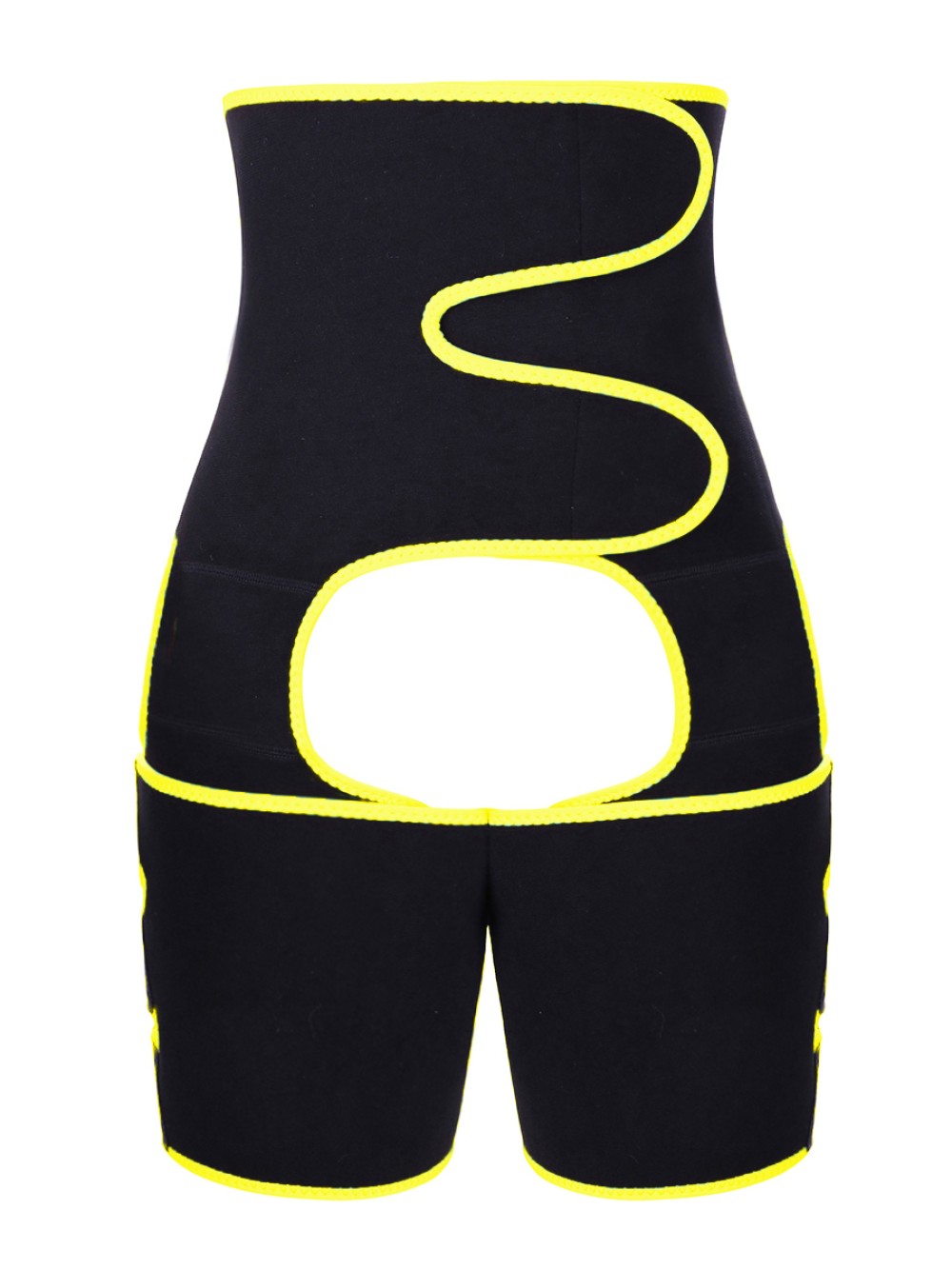 Yellow Neoprene Waist And Thigh Shaper High Waist Tummy Control