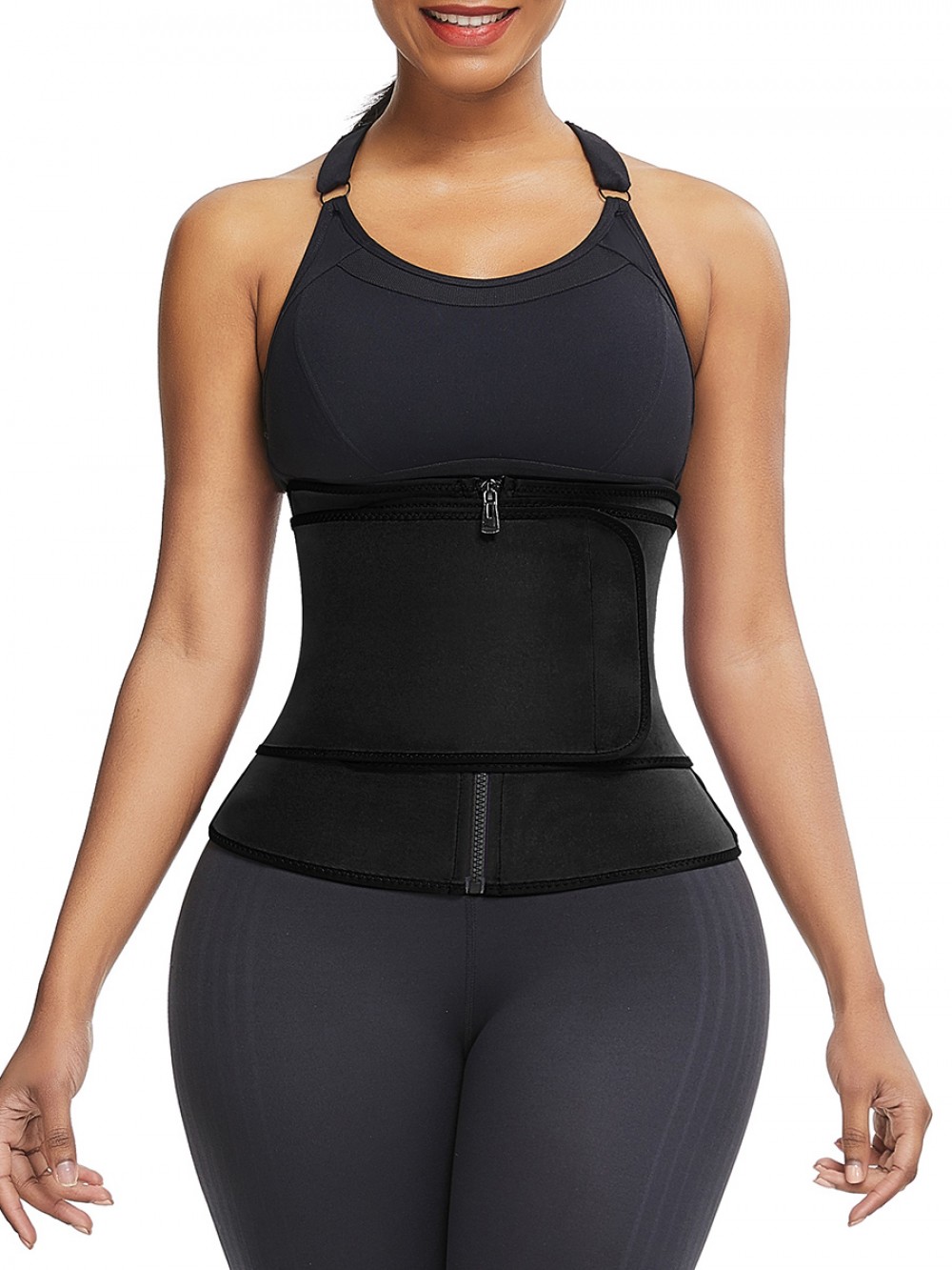 Black 3 Steel Boned Neoprene Shaper Big Size Slimming Tummy