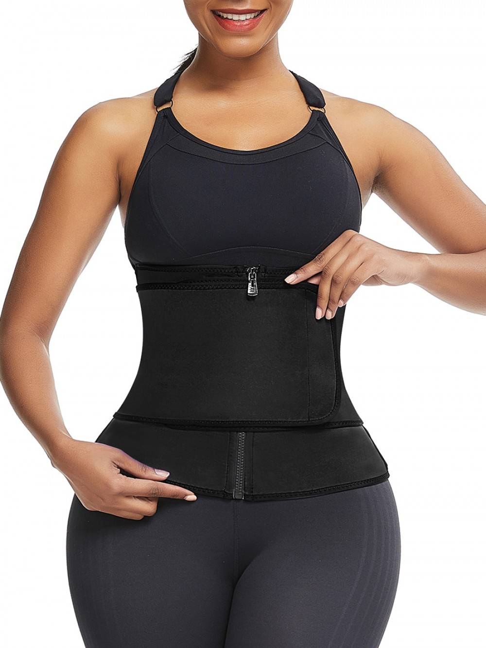 Black 3 Steel Boned Neoprene Shaper Big Size Slimming Tummy