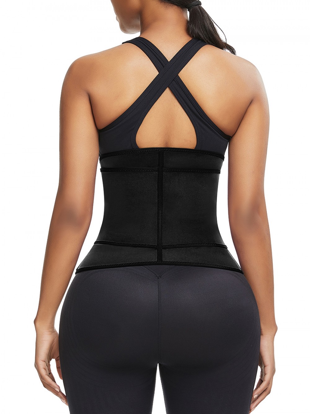 Black 3 Steel Boned Neoprene Shaper Big Size Slimming Tummy