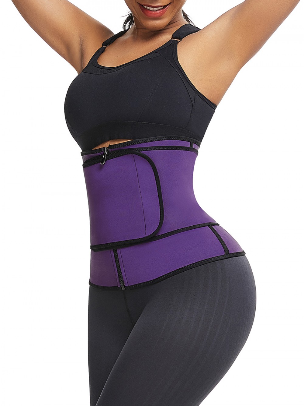 Purple Sticker Plus Size Neoprene Waist Trainer Calories Burning