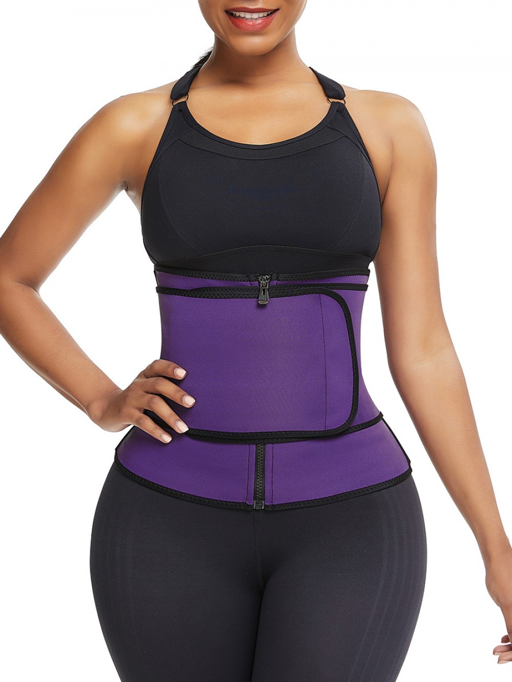 Purple Sticker Plus Size Neoprene Waist Trainer Calories Burning