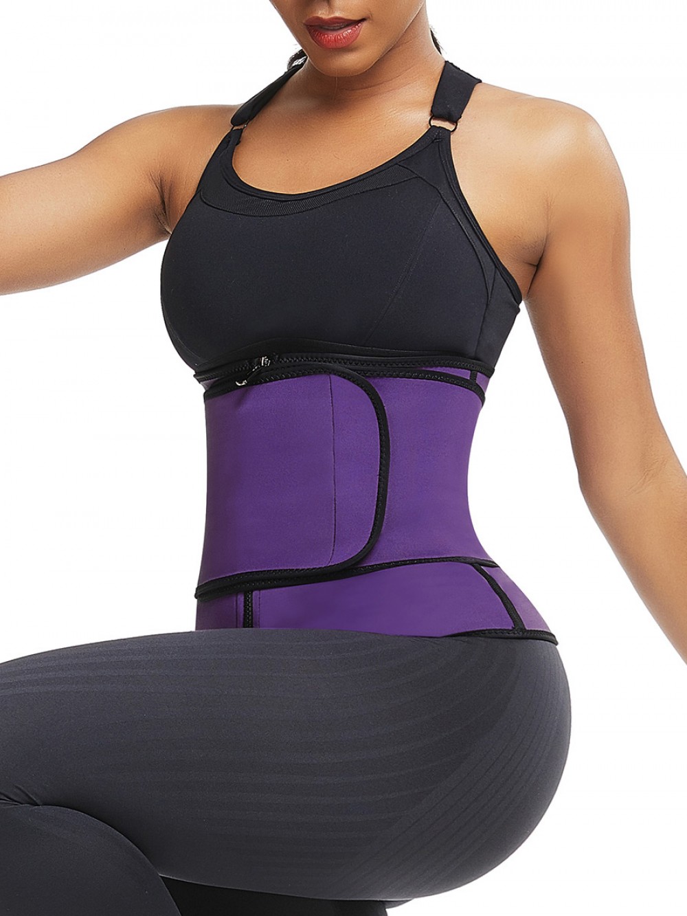 Purple Sticker Plus Size Neoprene Waist Trainer Calories Burning