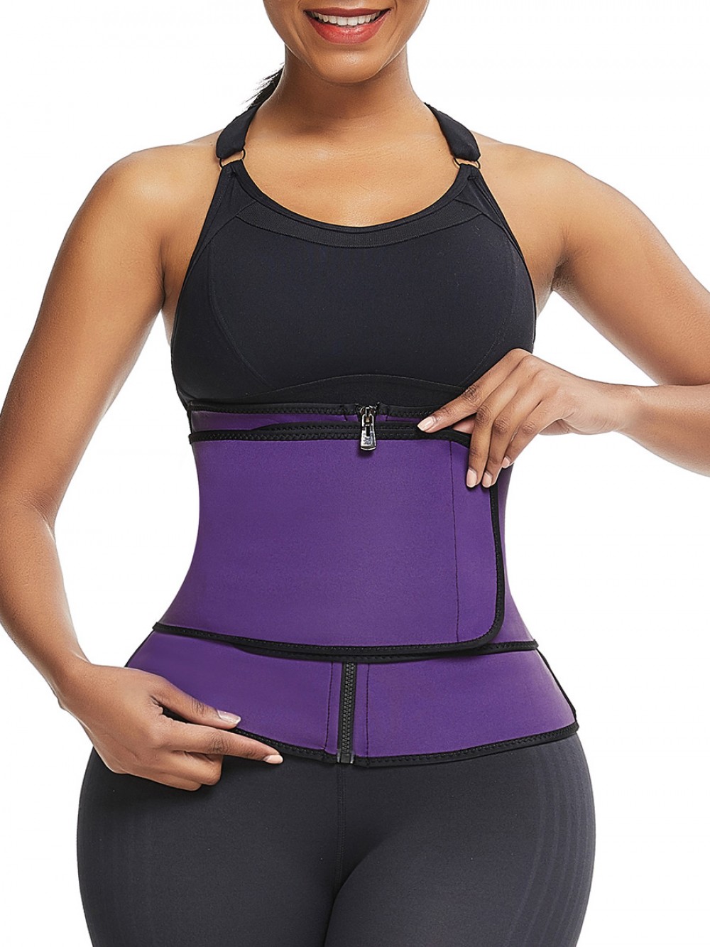 Purple Sticker Plus Size Neoprene Waist Trainer Calories Burning