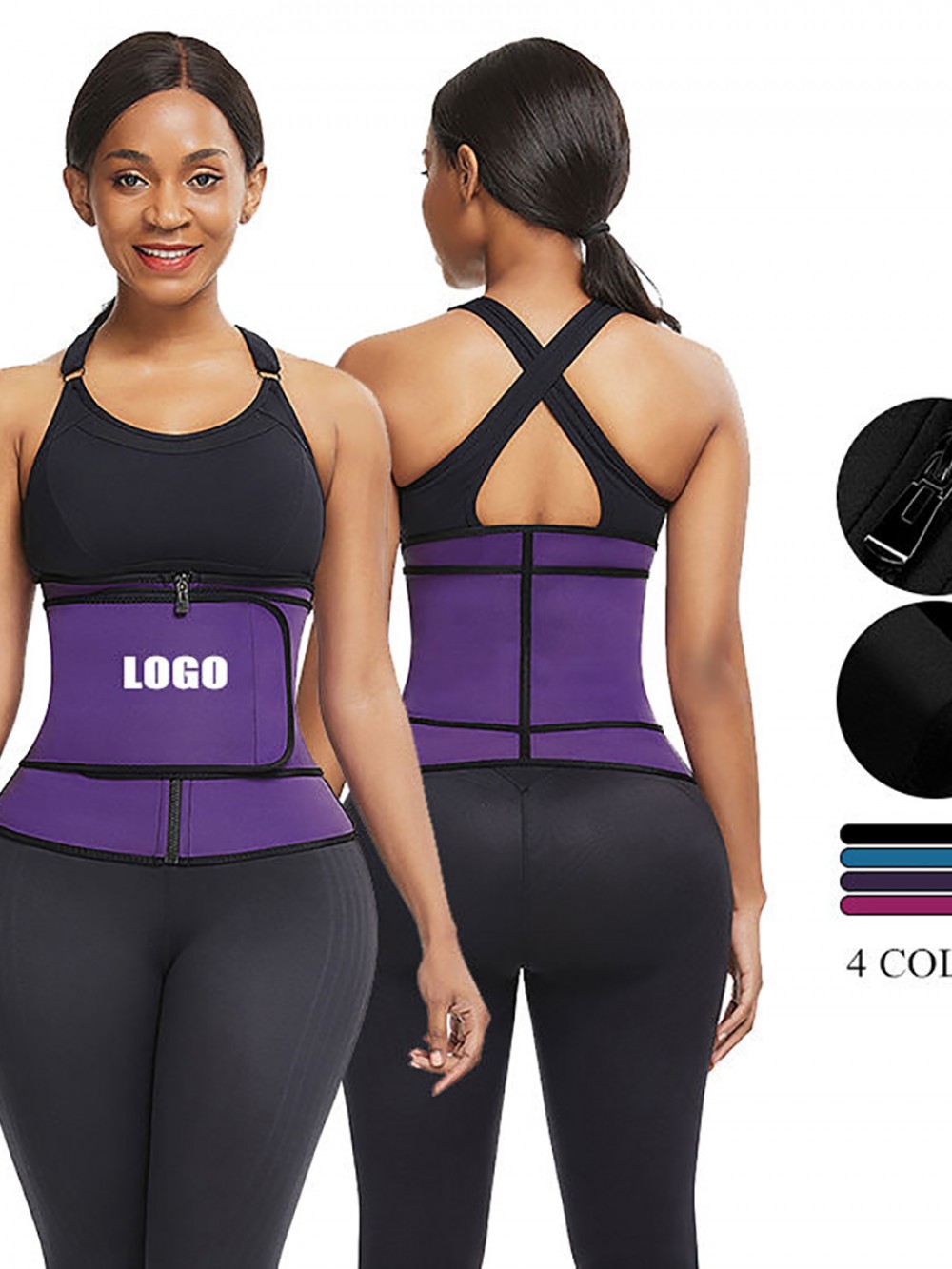 Purple Sticker Plus Size Neoprene Waist Trainer Calories Burning