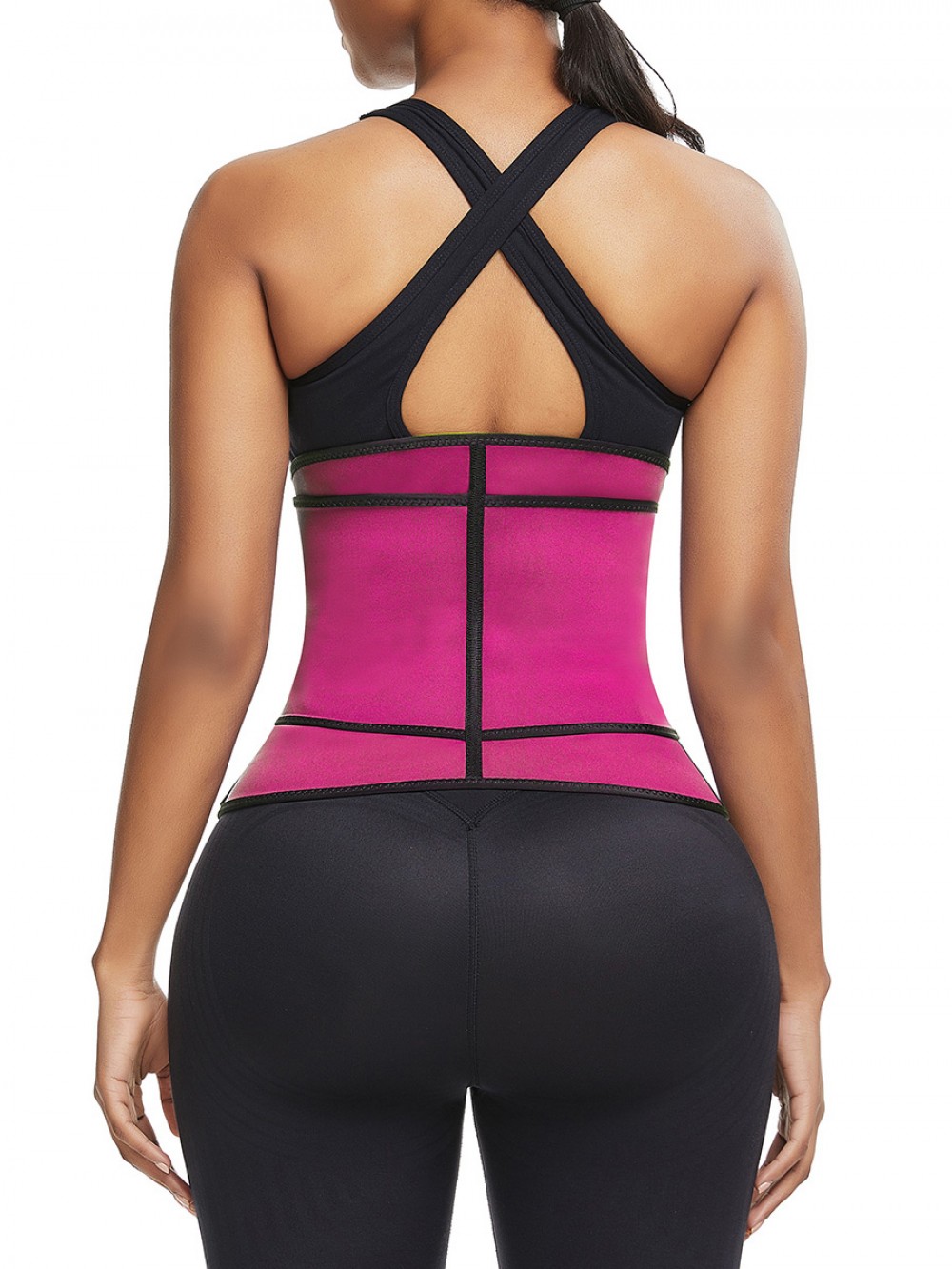 Rose Red Waist Neoprene Trainer Queen Size With Zip Tummy Training