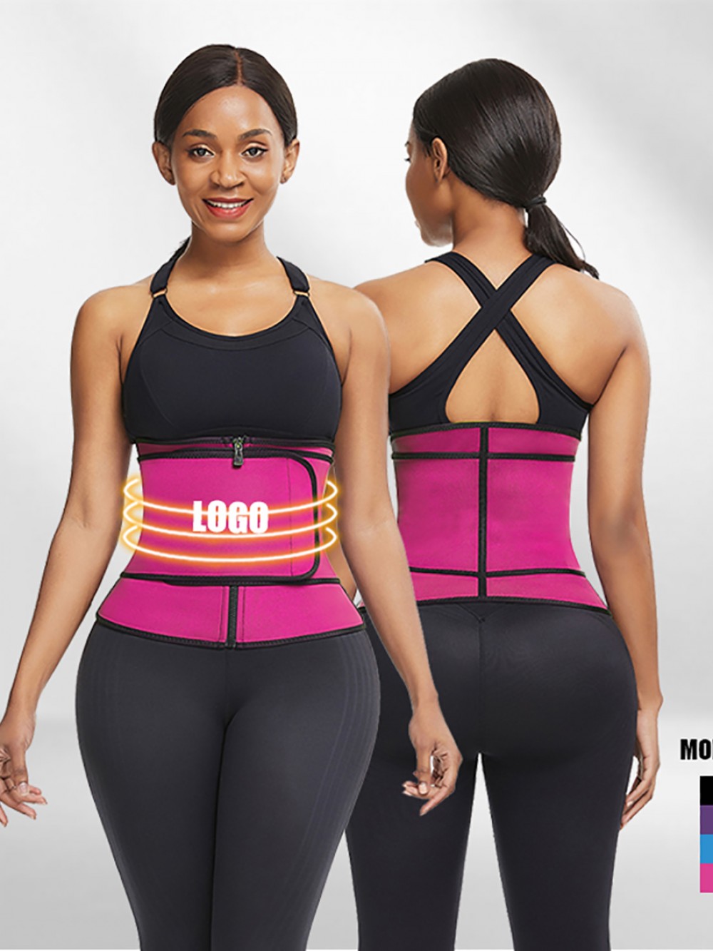 Rose Red Waist Neoprene Trainer Queen Size With Zip Tummy Training