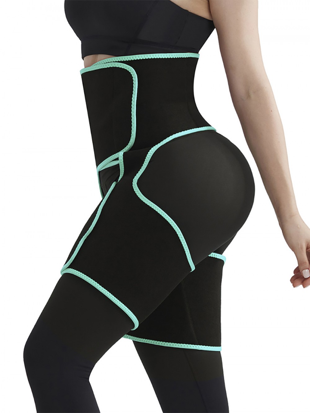 Light Green Neoprene Waist And Thigh Shaper Tummy Control