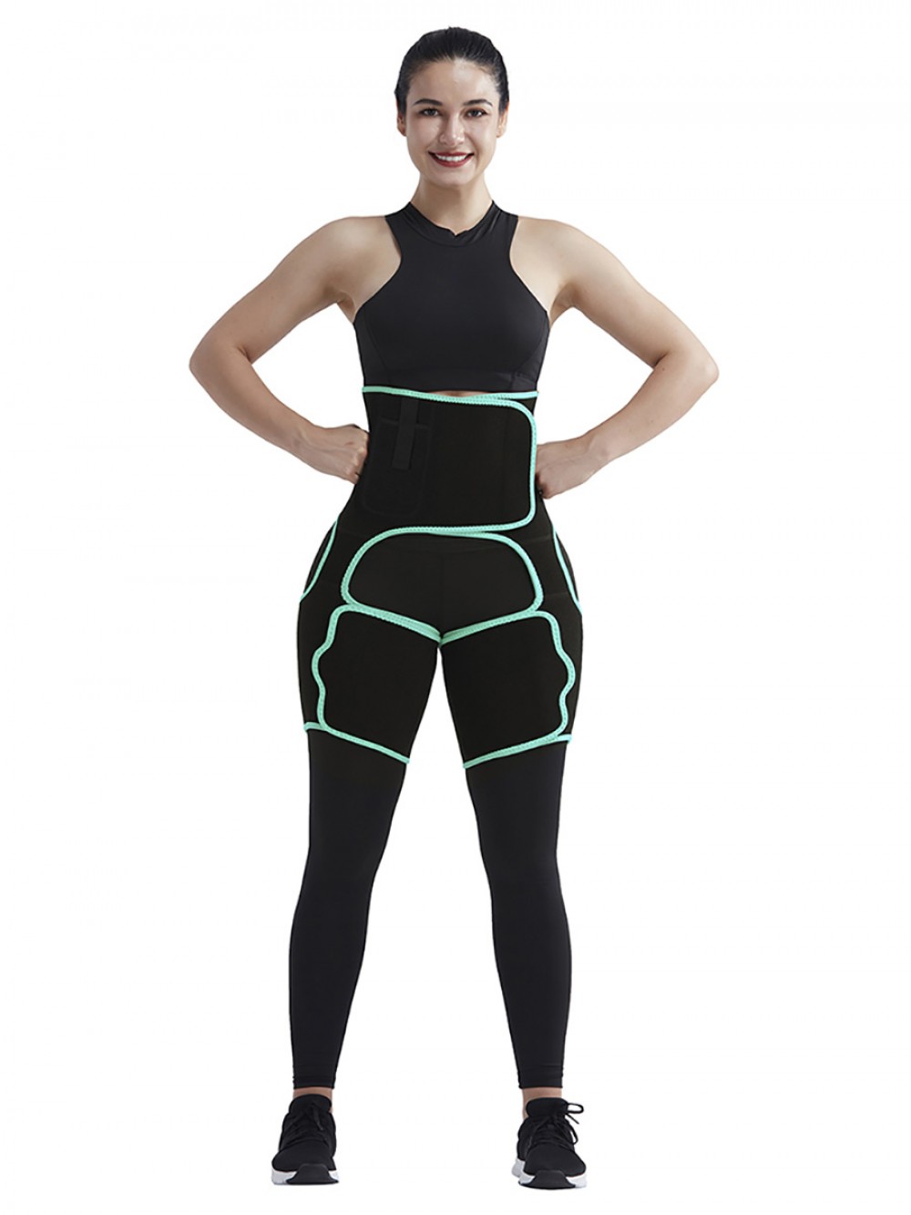 Light Green Neoprene Waist And Thigh Shaper Tummy Control