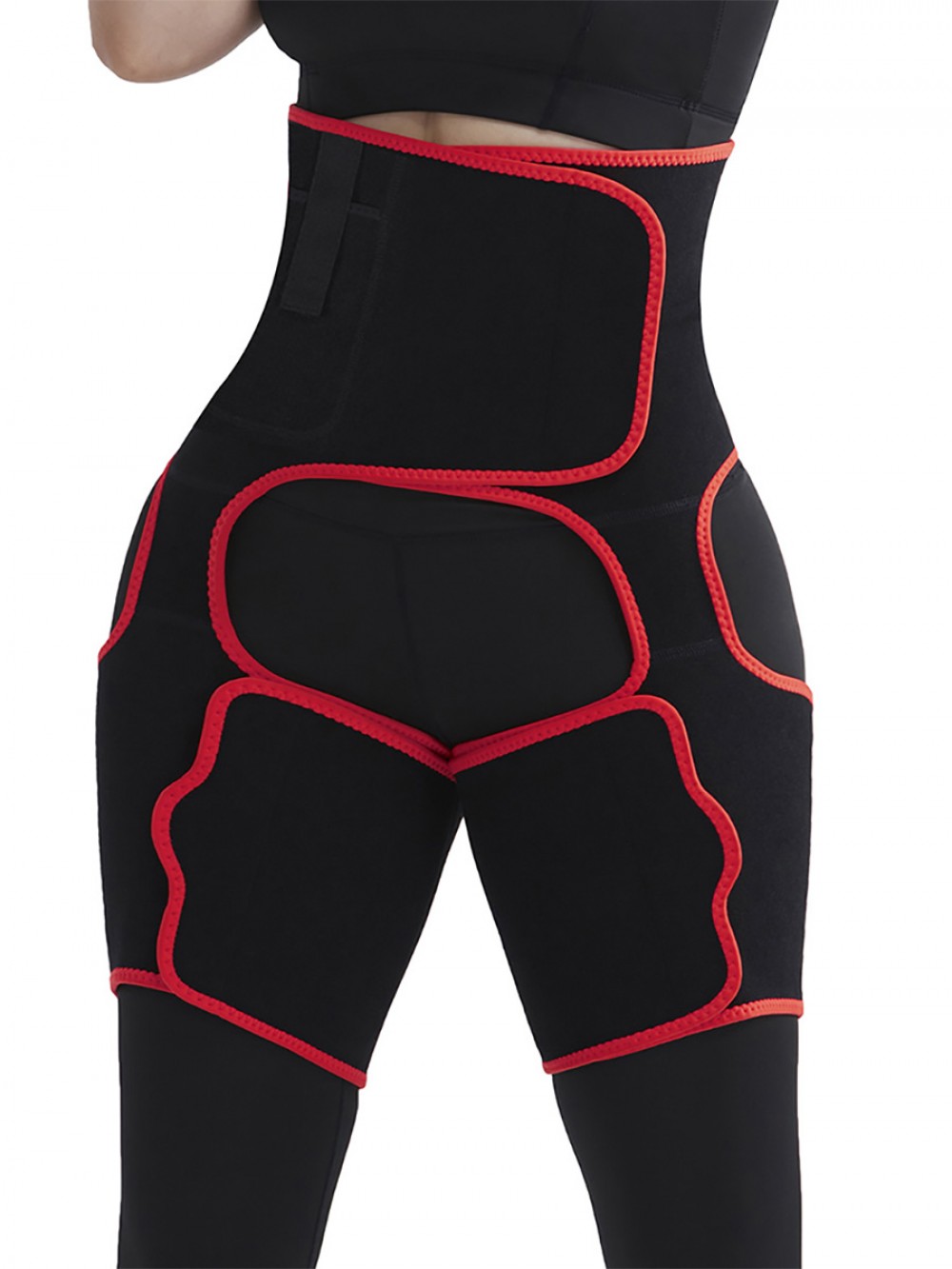 Abdominal Slimmer Red High-Waist Thigh Trimmer With Pocket Sleek Curves