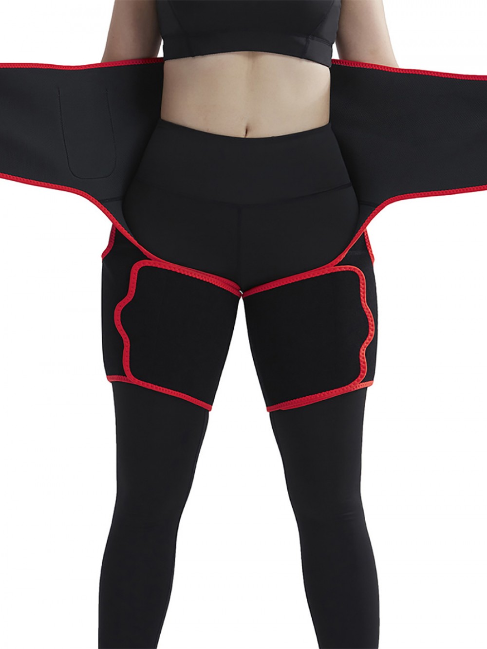 Abdominal Slimmer Red High-Waist Thigh Trimmer With Pocket Sleek Curves