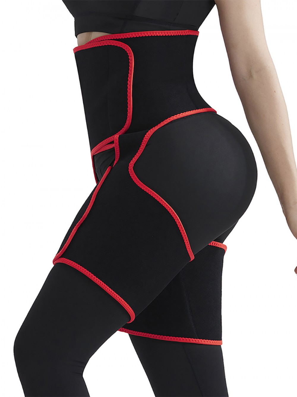 Abdominal Slimmer Red High-Waist Thigh Trimmer With Pocket Sleek Curves