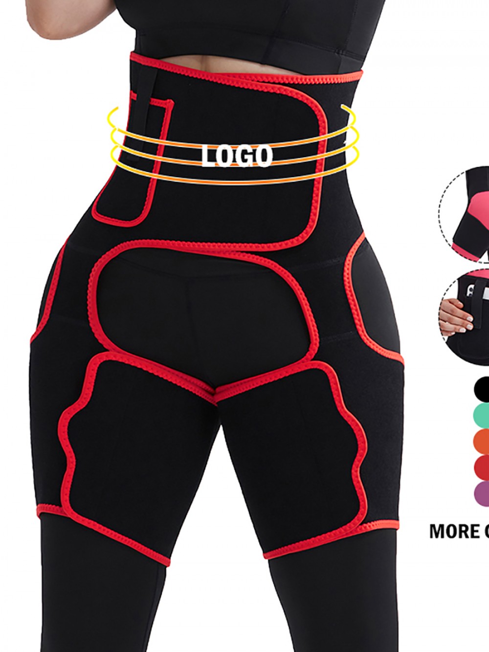 Abdominal Slimmer Red High-Waist Thigh Trimmer With Pocket Sleek Curves