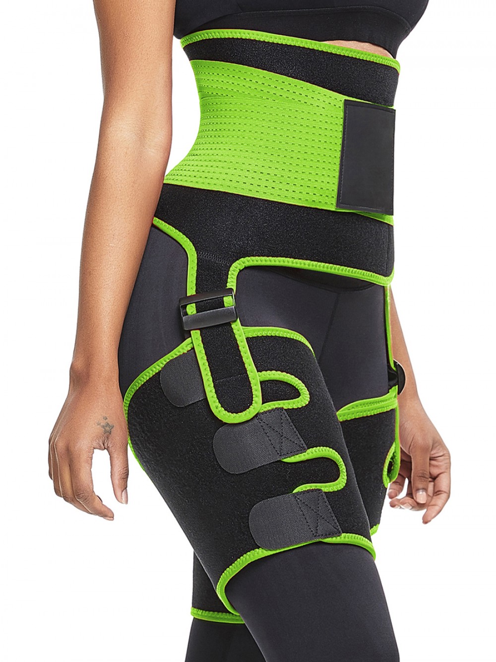Green Adjustable Neoprene Thigh And Waist Trainer High-Compression