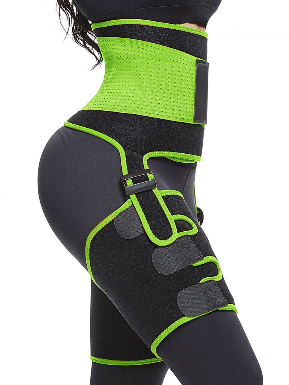 Green Adjustable Neoprene Thigh And Waist Trainer High-Compression