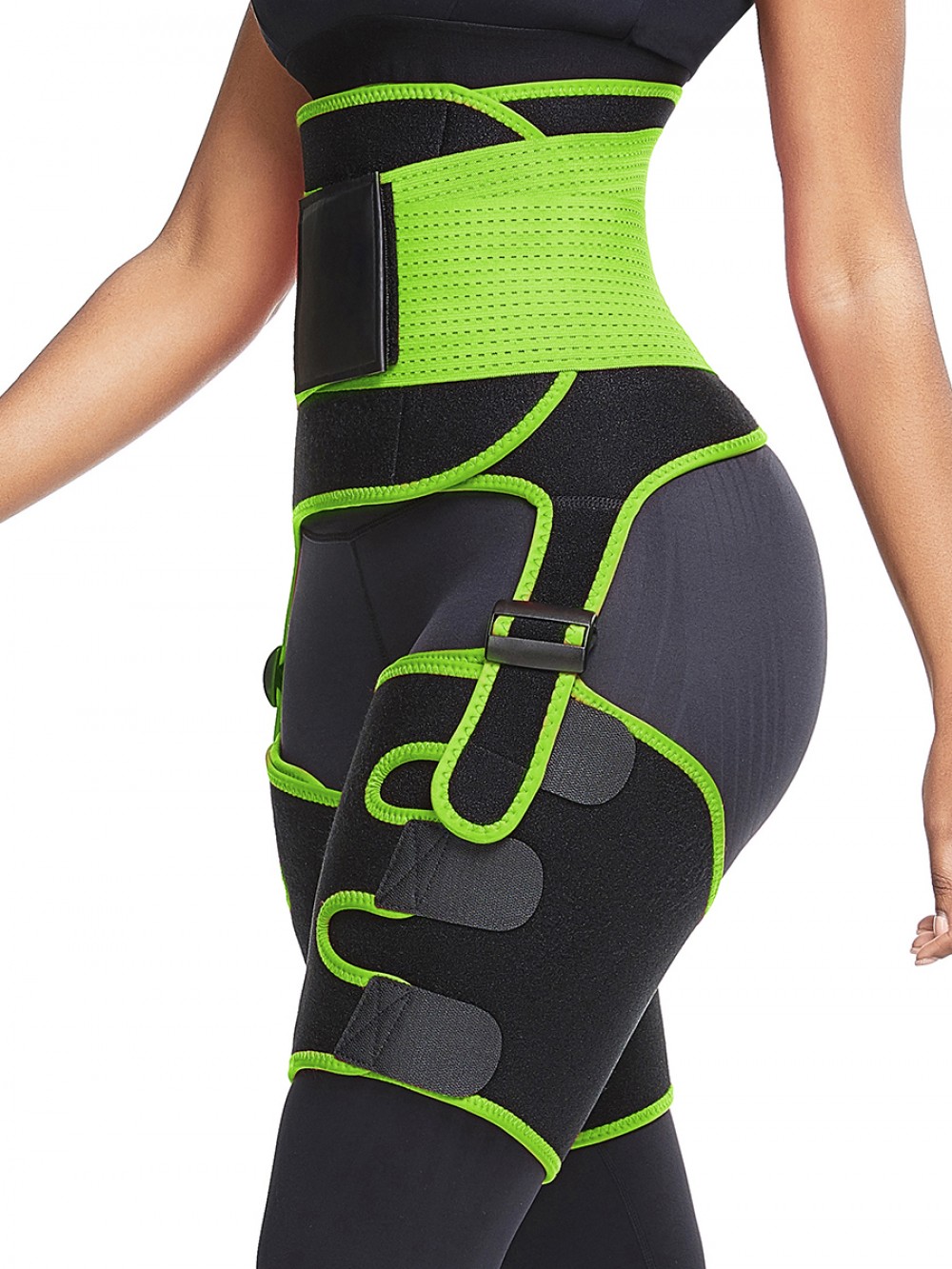 Green Adjustable Neoprene Thigh And Waist Trainer High-Compression