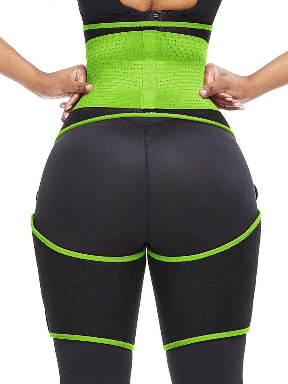 Green Adjustable Neoprene Thigh And Waist Trainer High-Compression