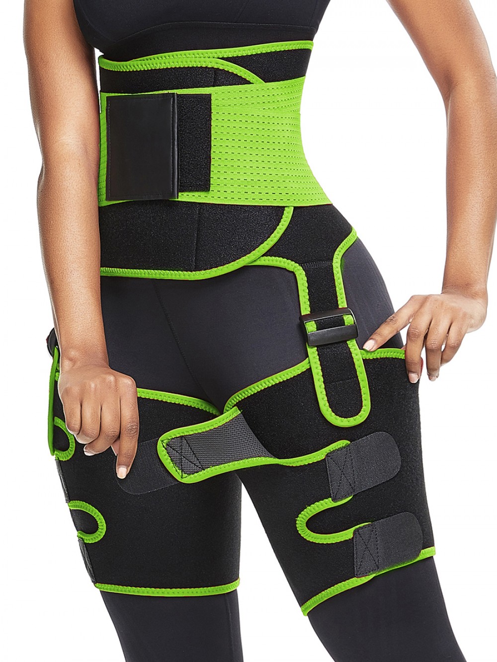 Green Adjustable Neoprene Thigh And Waist Trainer High-Compression