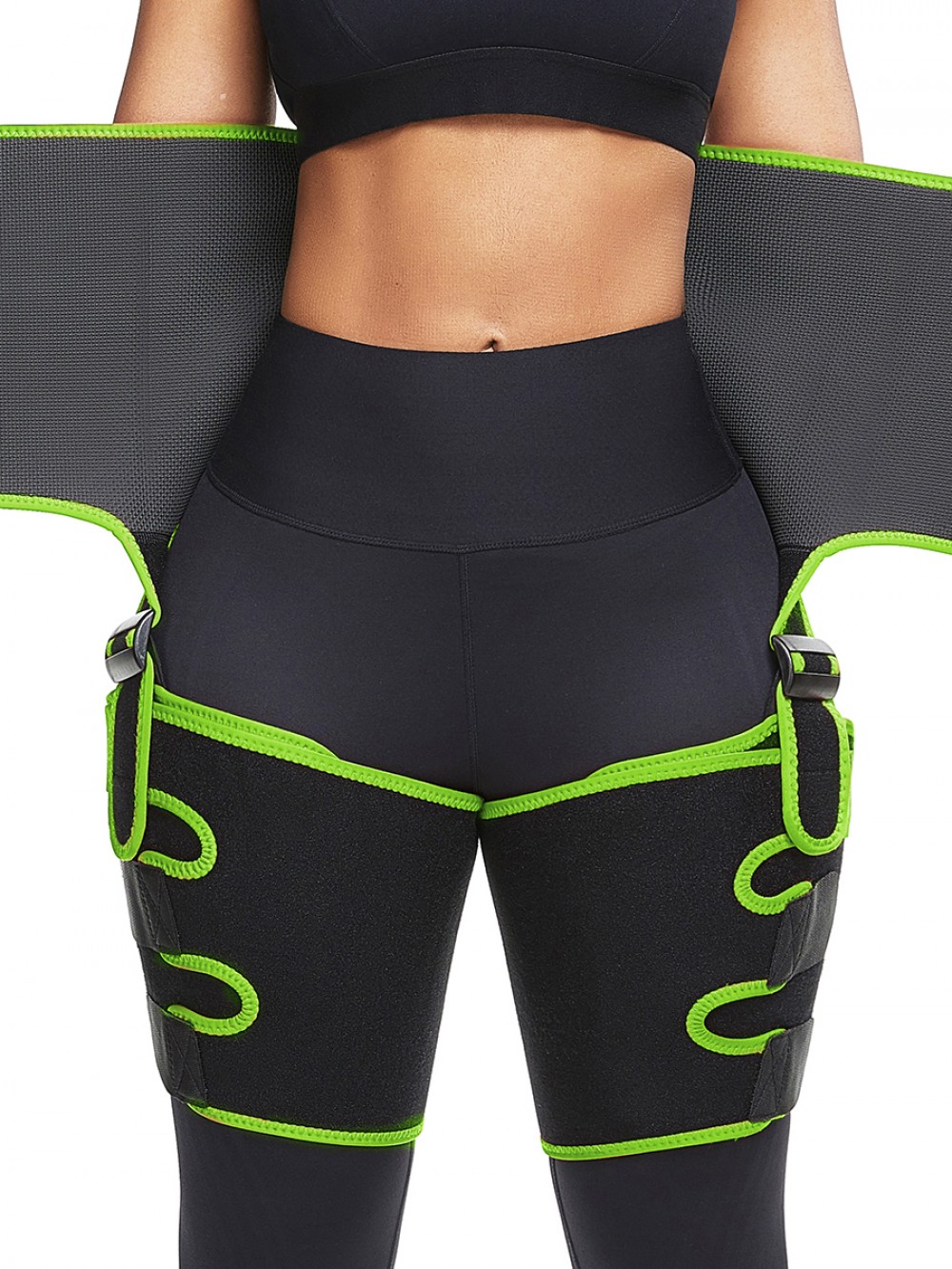 Green Adjustable Neoprene Thigh And Waist Trainer High-Compression