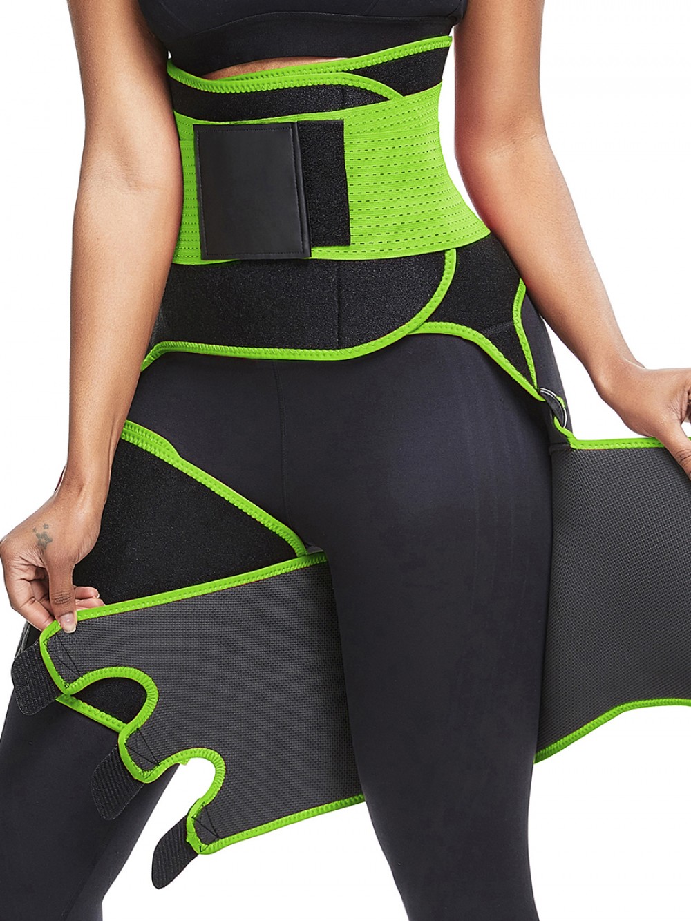 Green Adjustable Neoprene Thigh And Waist Trainer High-Compression