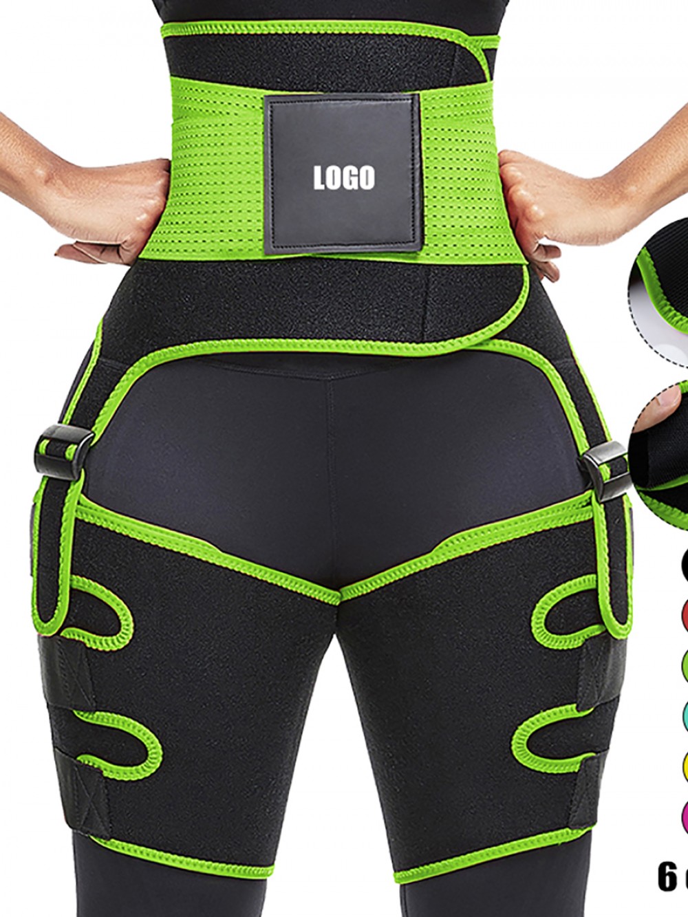 Green Adjustable Neoprene Thigh And Waist Trainer High-Compression