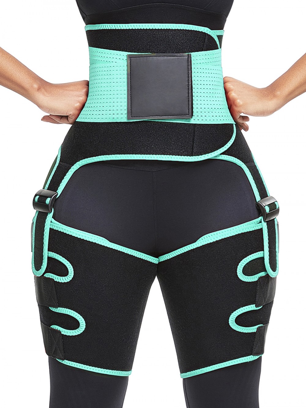 Light Green Neoprene 2-In-1 Waist Thigh Trimmer Tummy Control