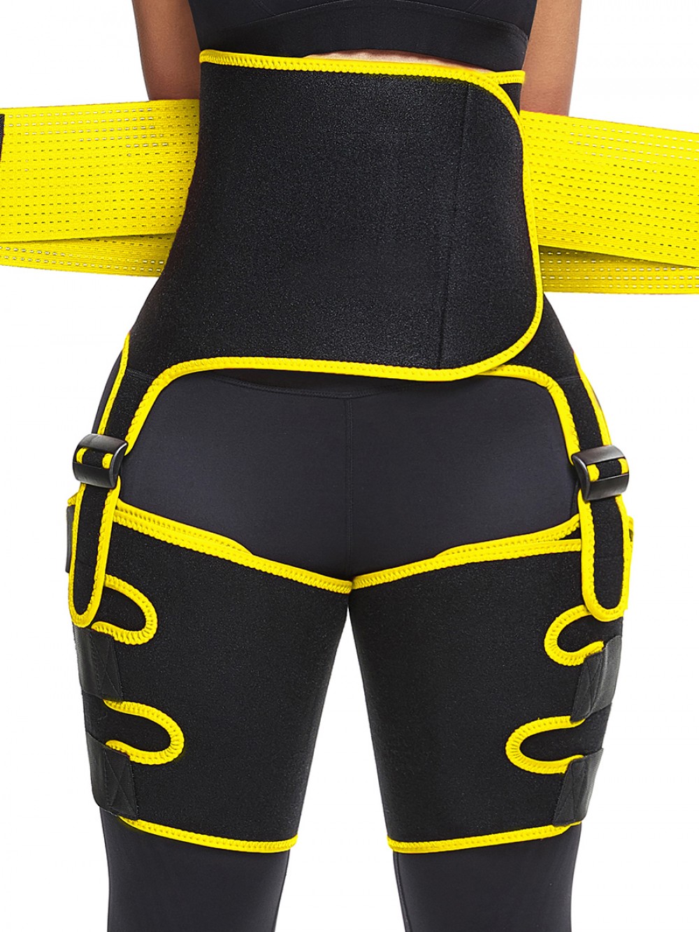 Yellow Adjust Sticker Neoprene Thigh Trainer Waist Trimmer