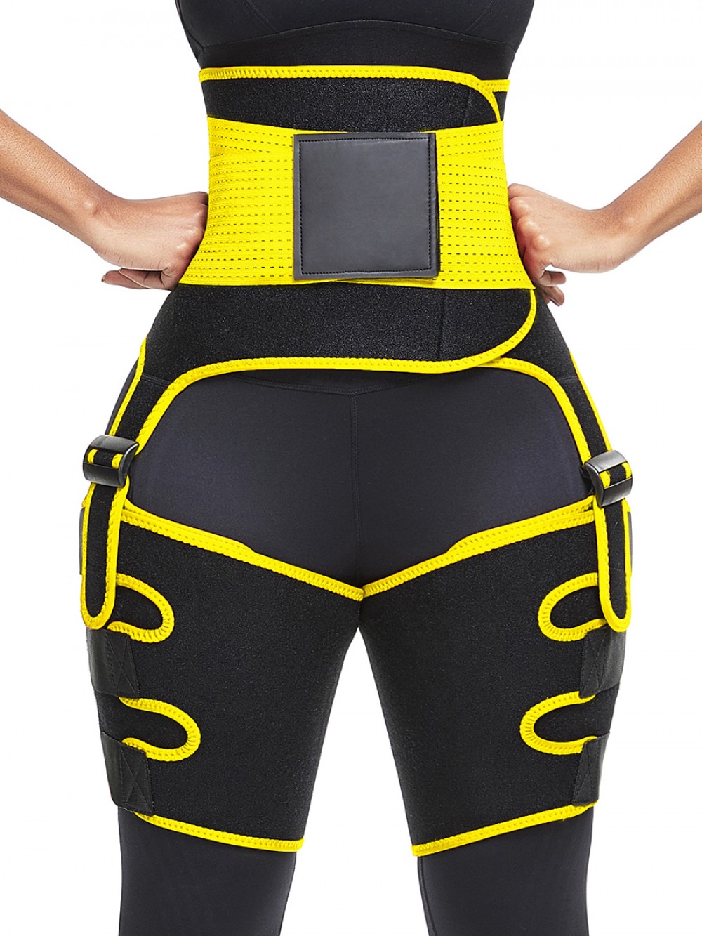Yellow Adjust Sticker Neoprene Thigh Trainer Waist Trimmer