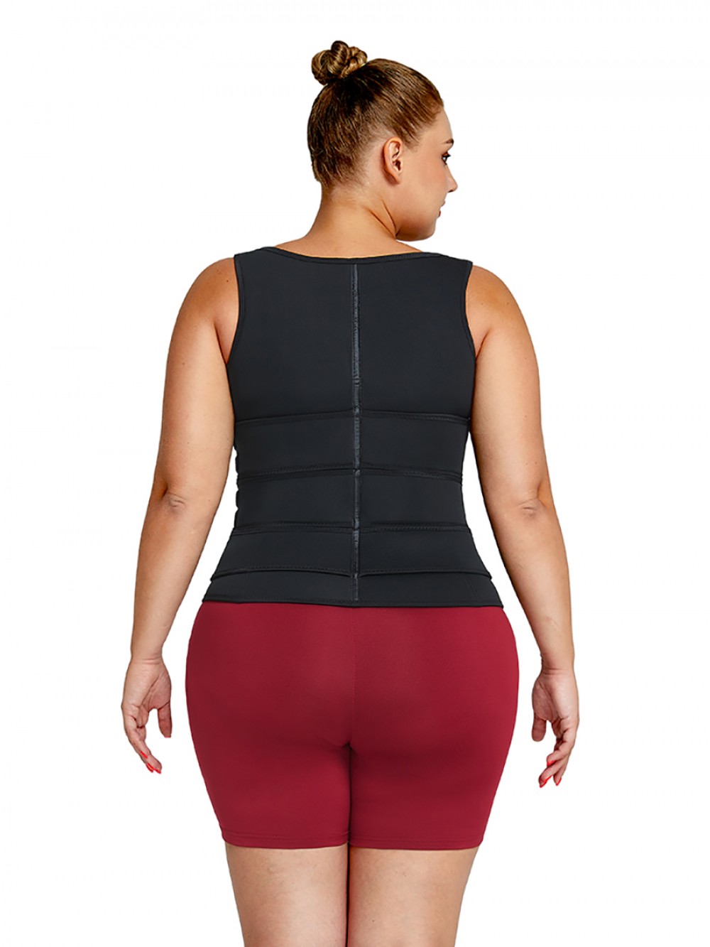 Black Neoprene Waist Trainer Plus Size Three-Belt Fat Burning