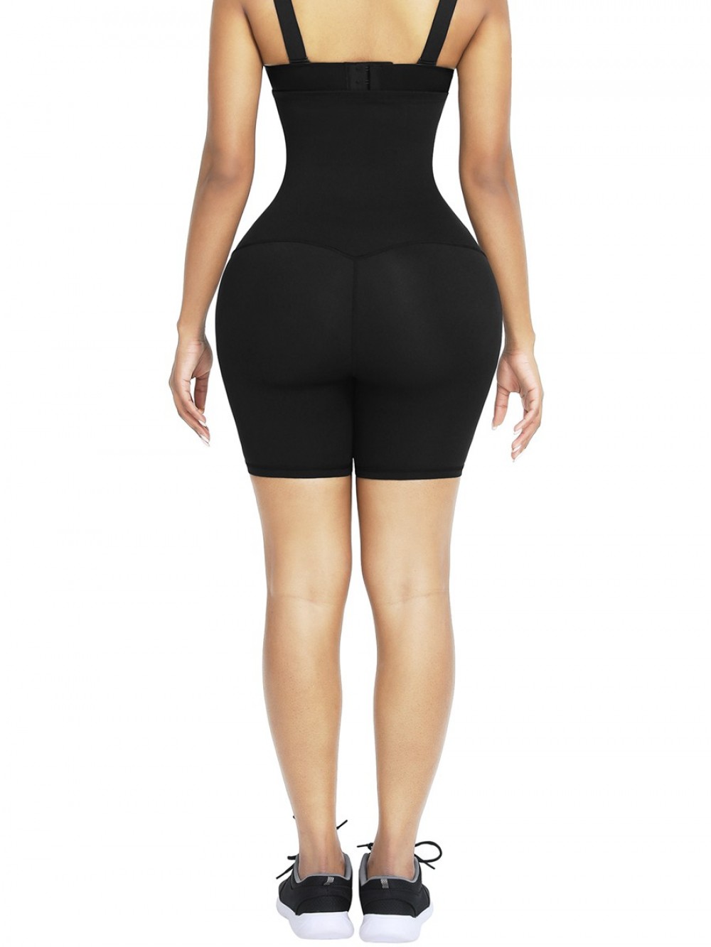 Black 2-In-1 Waist Trainer Shorts Mid-Thigh High Waist Wholesale Online
