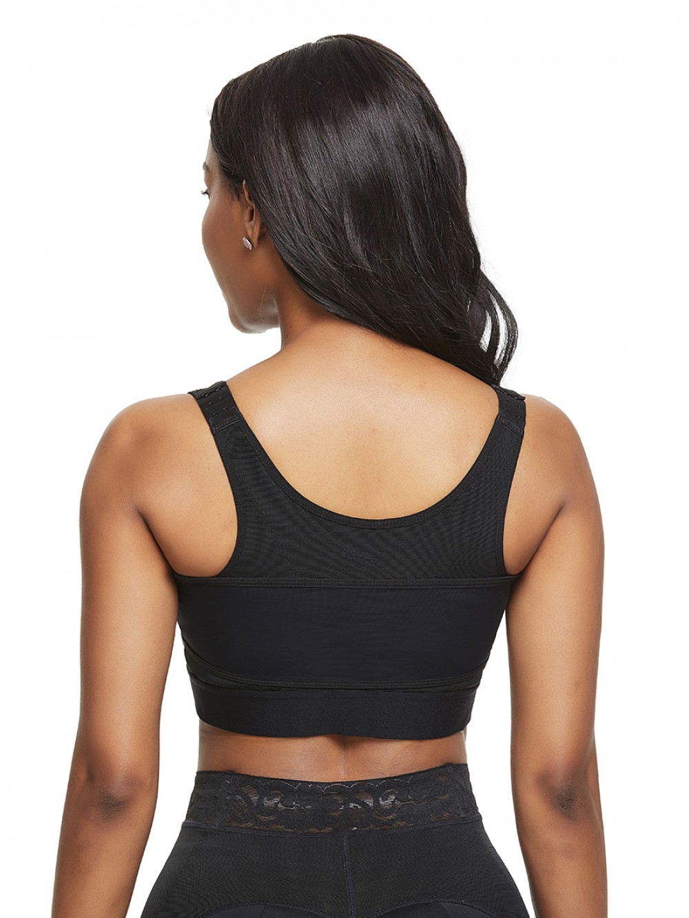 Curvy Black Big Size Posture Corrector Bra Hooks Contouring Sensation