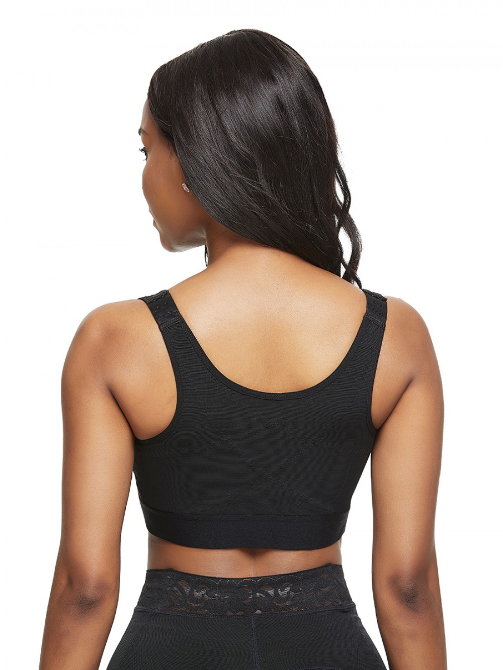 Curvy Black Big Size Posture Corrector Bra Hooks Contouring Sensation