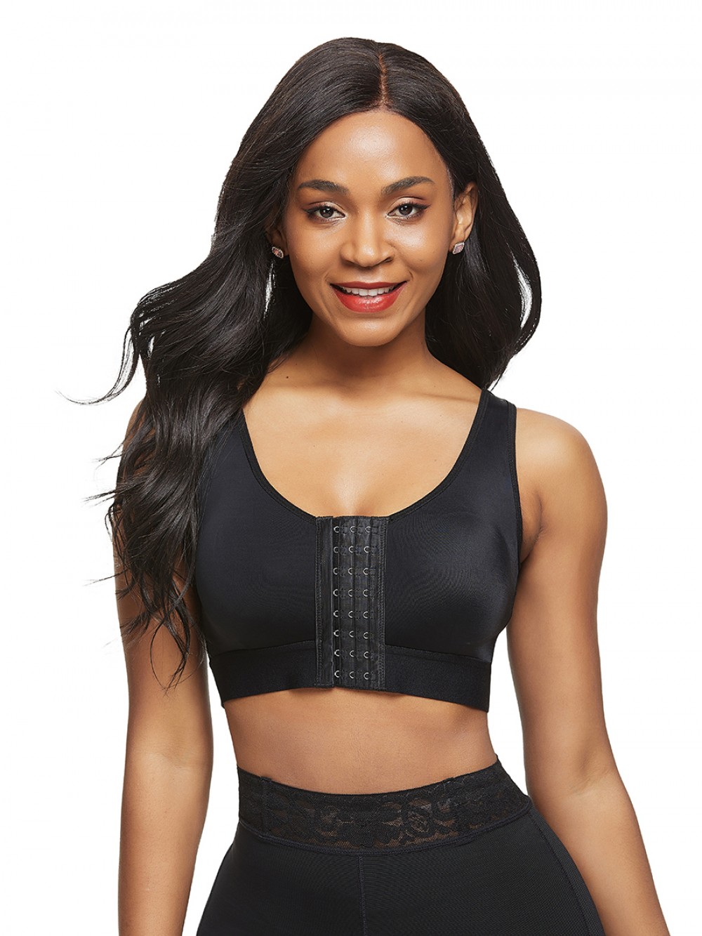 Curvy Black Big Size Posture Corrector Bra Hooks Contouring Sensation