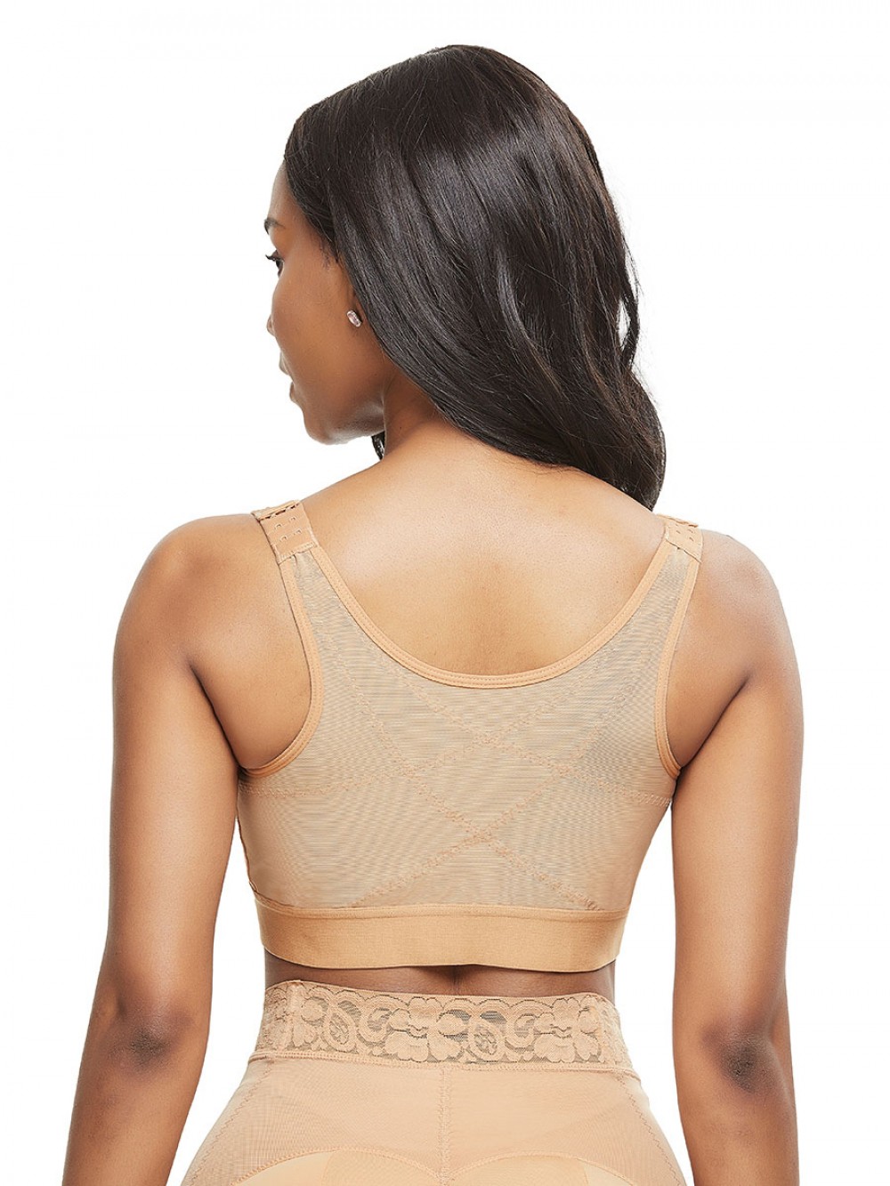 Stretchy Skin Color Solid Color Shapewear Bar Large Size Sensual Curves