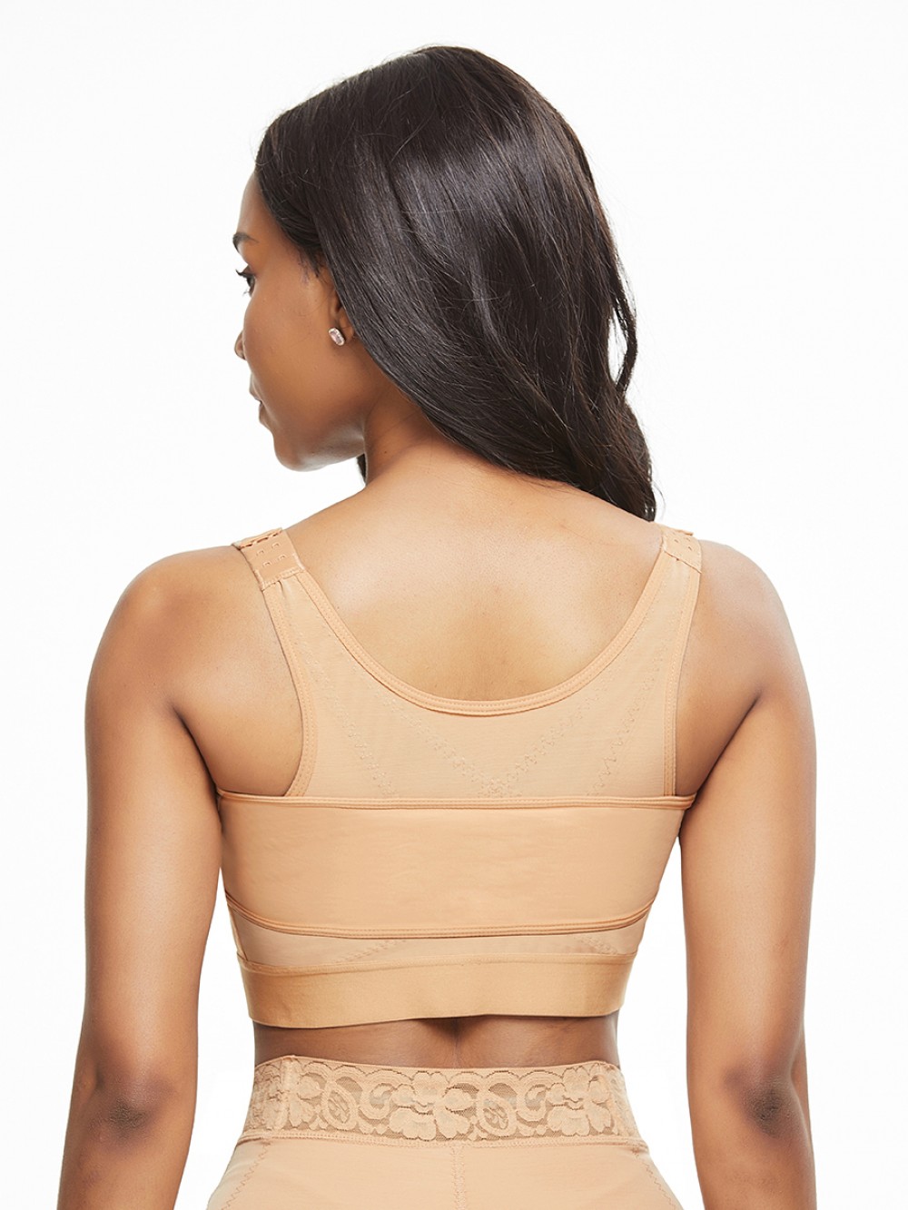 Stretchy Skin Color Solid Color Shapewear Bar Large Size Sensual Curves