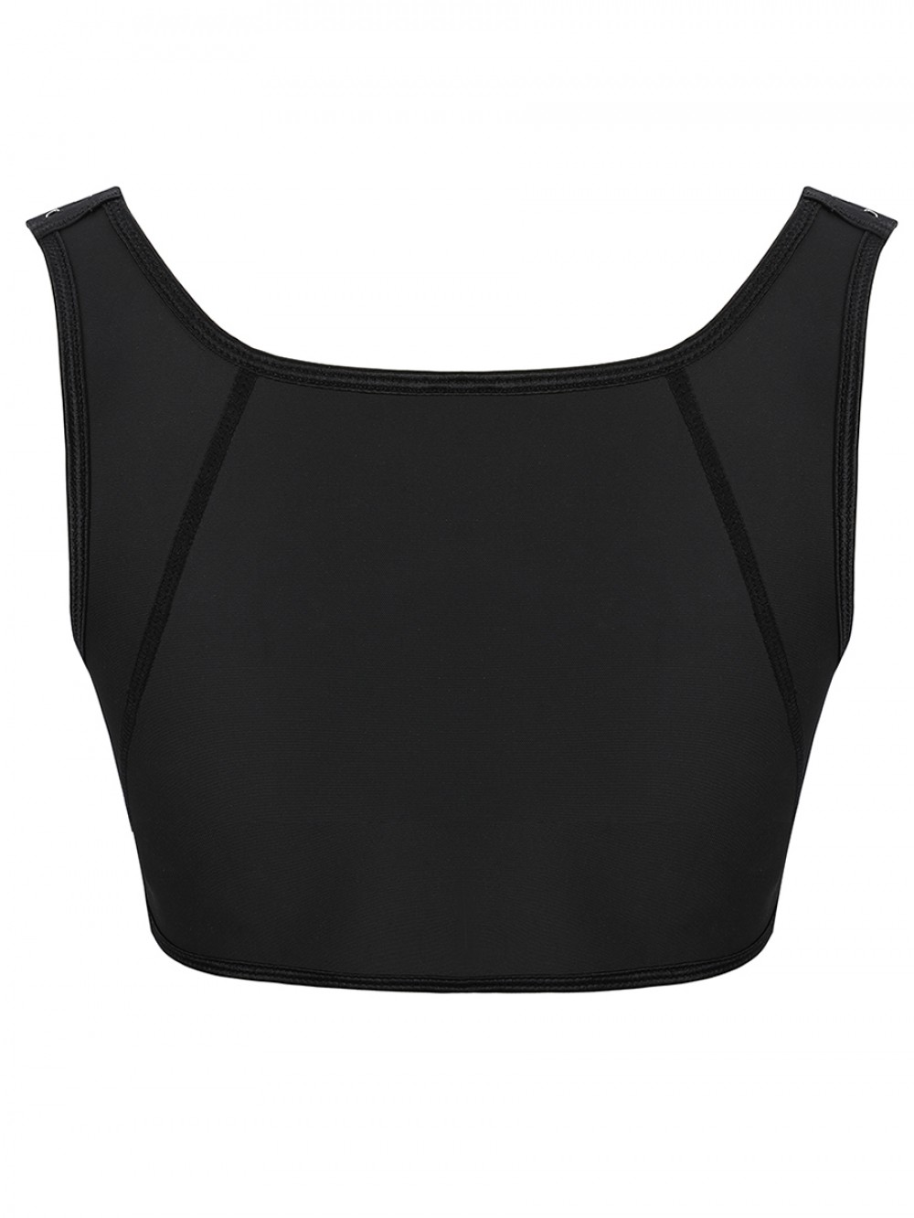 Black Latex Shapewear Tank Top 4 Steel Bones Curve Shaper