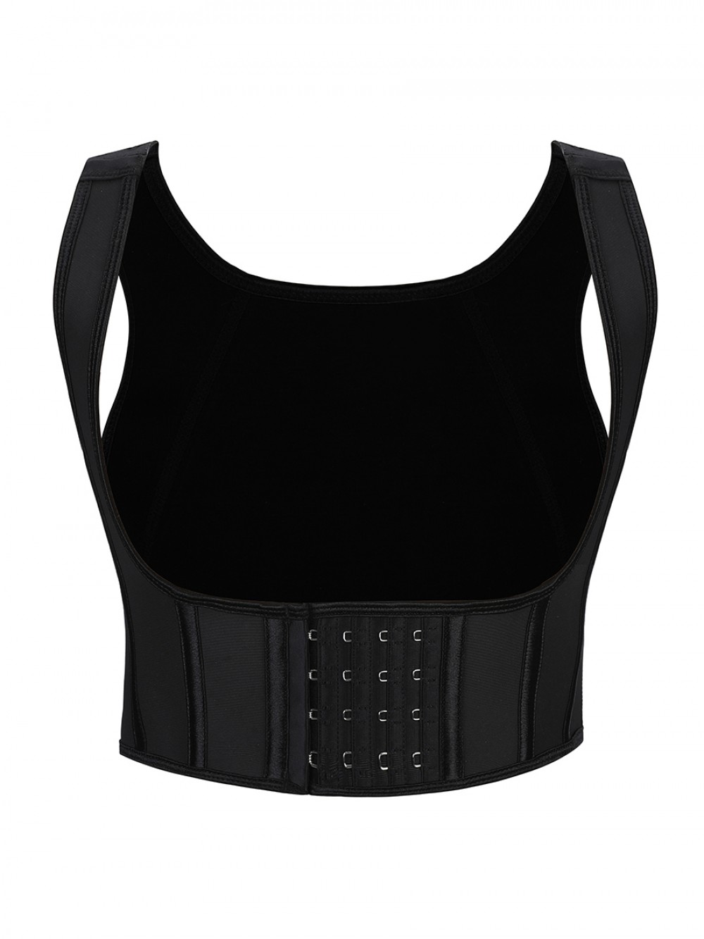 Black Latex Shapewear Tank Top 4 Steel Bones Curve Shaper