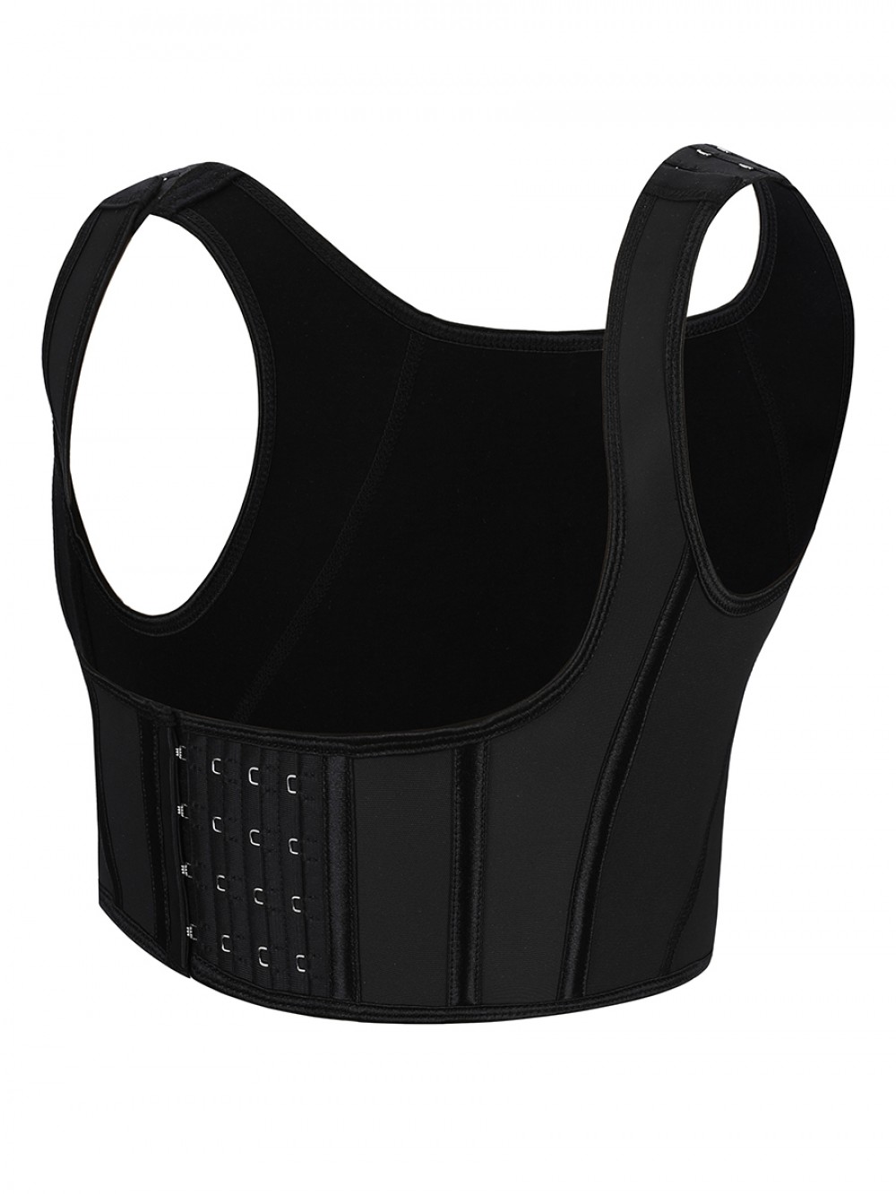Black Latex Shapewear Tank Top 4 Steel Bones Curve Shaper