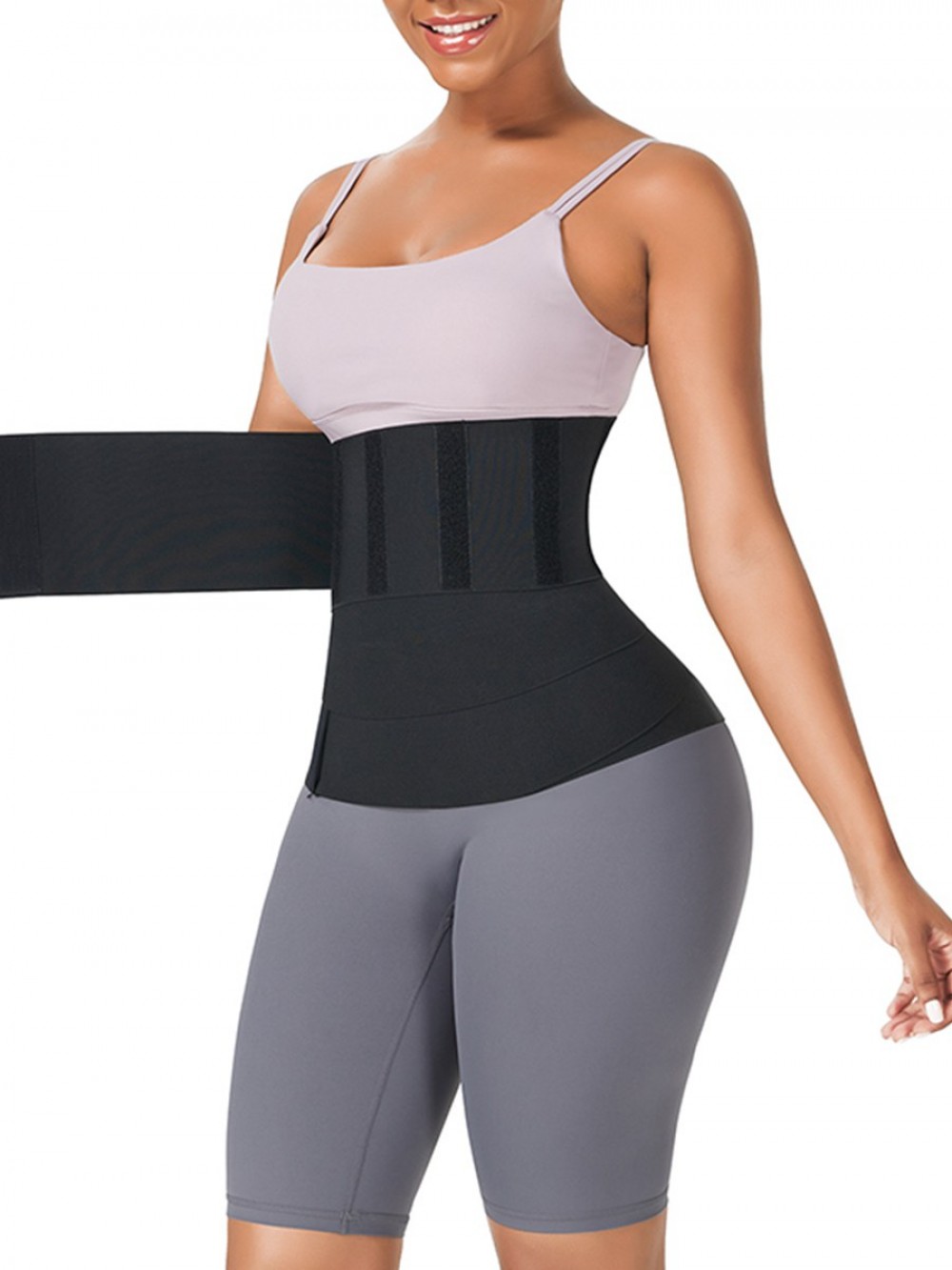 Black Latex Tummy Wrap Compression Band Abdominal Control