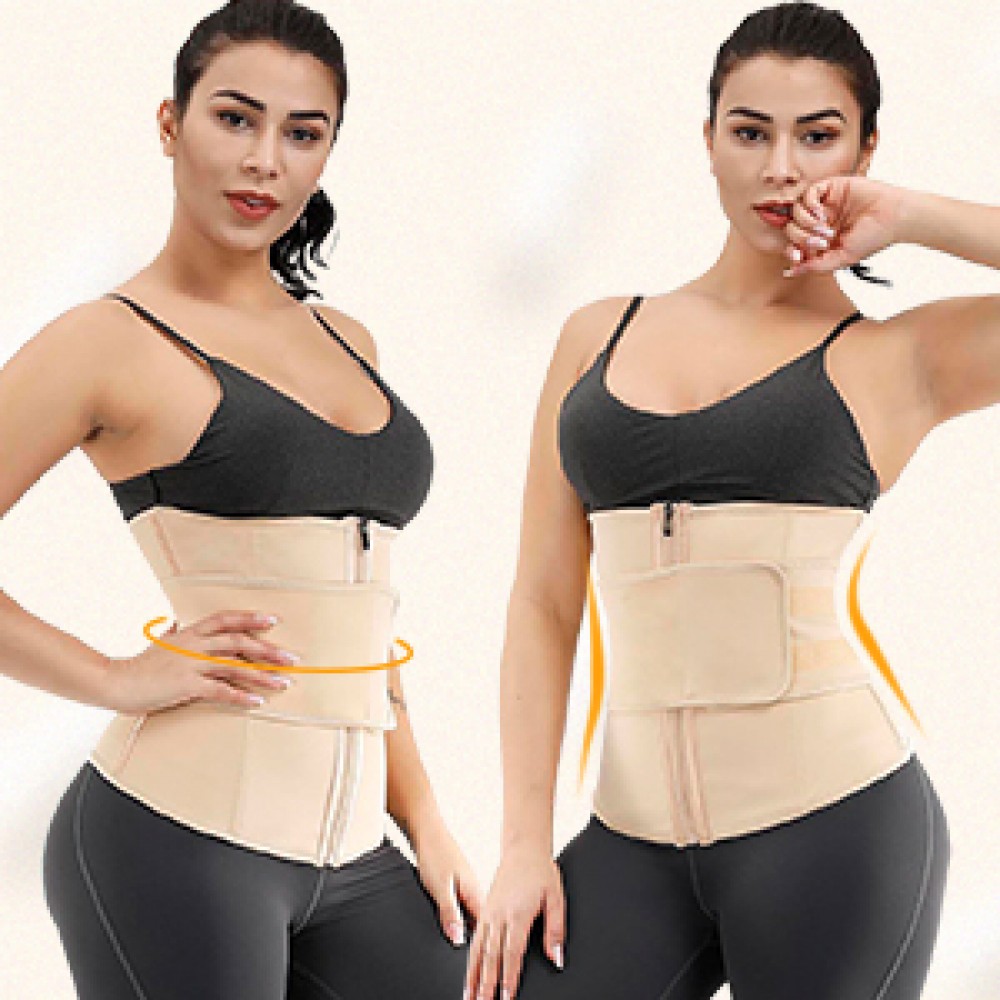 Body-Hugging Skin Big Size 7 Steel Boned Zipper Waist Cincher Layered
