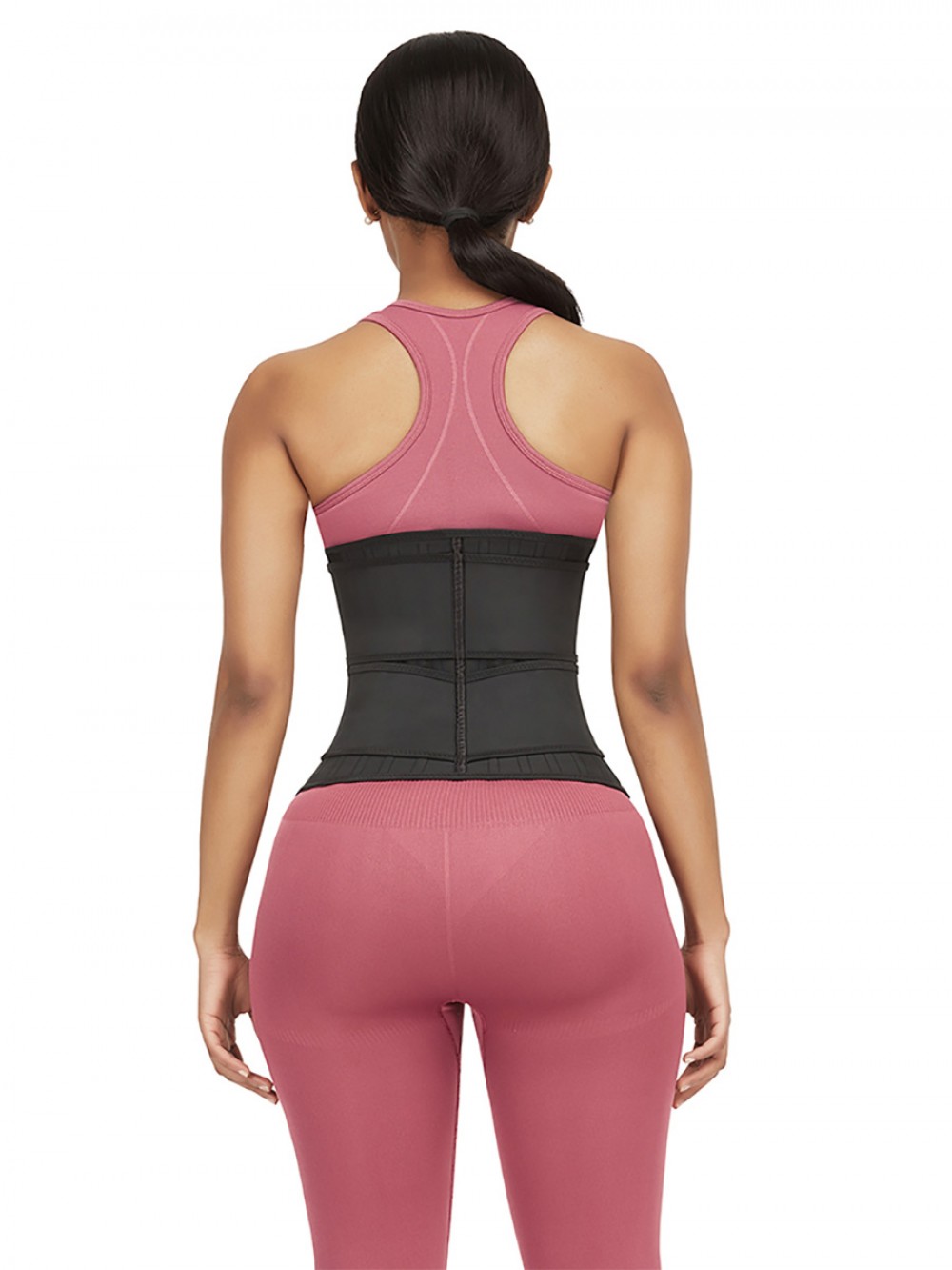 Black 25 Steel Stoned Double Belt Latex Waist Trainer For Sale