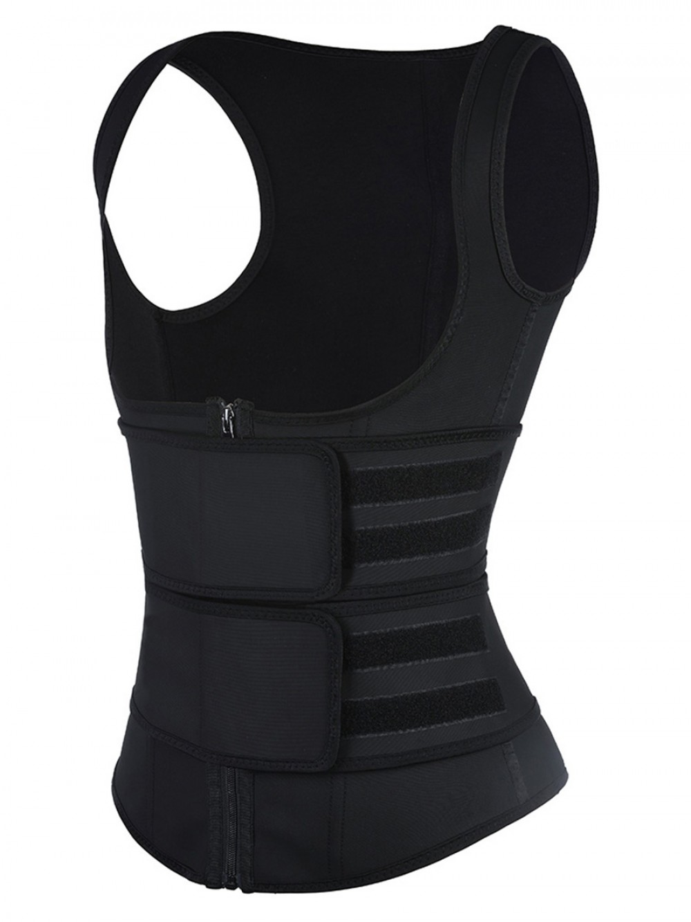 Black Latex Double Belts Sticker Vest Shaper Big Size Back Support