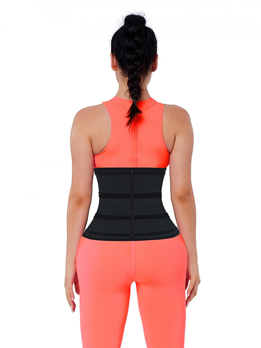 Black Hooks Latex Three-Belt Workout Waist Trainer Fat Burner